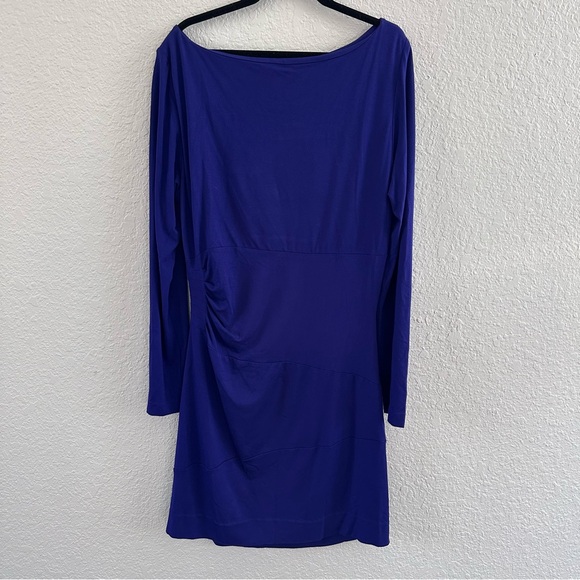 Diane von Furstenberg Joy Dress Size 14 Purple Sheath Long Sleeve - Picture 3 of 16